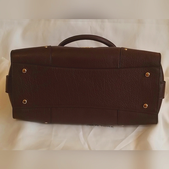 NEW!! COACH "MERCER" BURGUNDY LEATHER DOUBLE HANDLE SATCHEL BAG / PURSE - NWOT - Picture 6 of 13